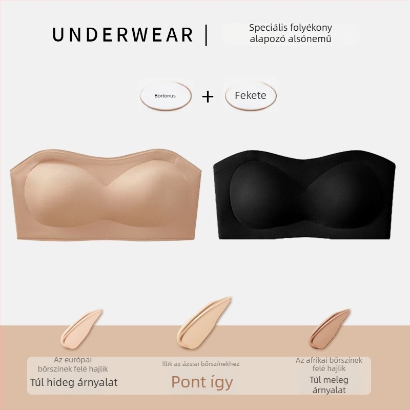 Nylon seamless wrap/tube top melltartó, közepes alakú kosár, egy darabból álló, szexi stílus, oldalsó gyűjtés