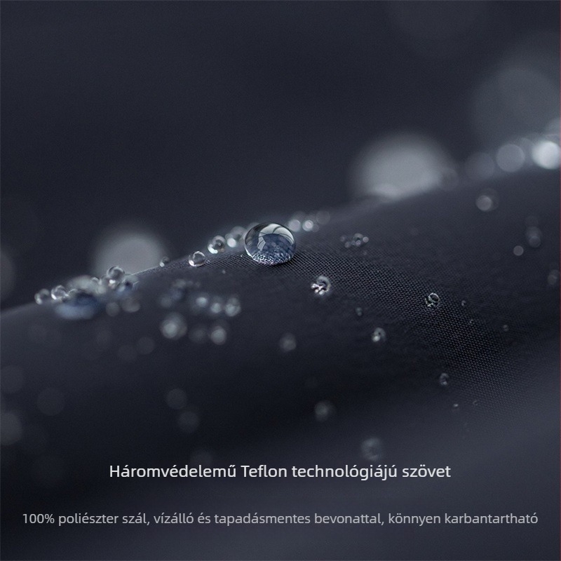 Trench kabát Teflon háromvédő bevonattal, gallér Lapel, középméret hossz, egysoros gombos, poliészter anyag