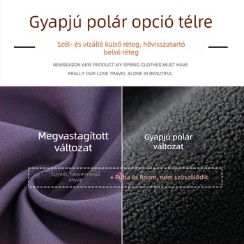 Unisex szél- és vízálló túranadrág, őszi–téli szezonra, laza szabás, széles lábszár, fleece bélés
