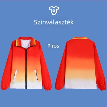 Önkéntesek számára logó nyomtatással ellátott szélkabát, kapucnival, hosszú ujjú, elülső cipzárral, laza szabás, vastag anyagú külső poliészter-keverék, bélés: 100% poliészter, téli munkaruha