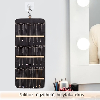 Kétoldalas falra szerelhető tároló táska, PVC, multifunkcionális, kézitáska stílusú
