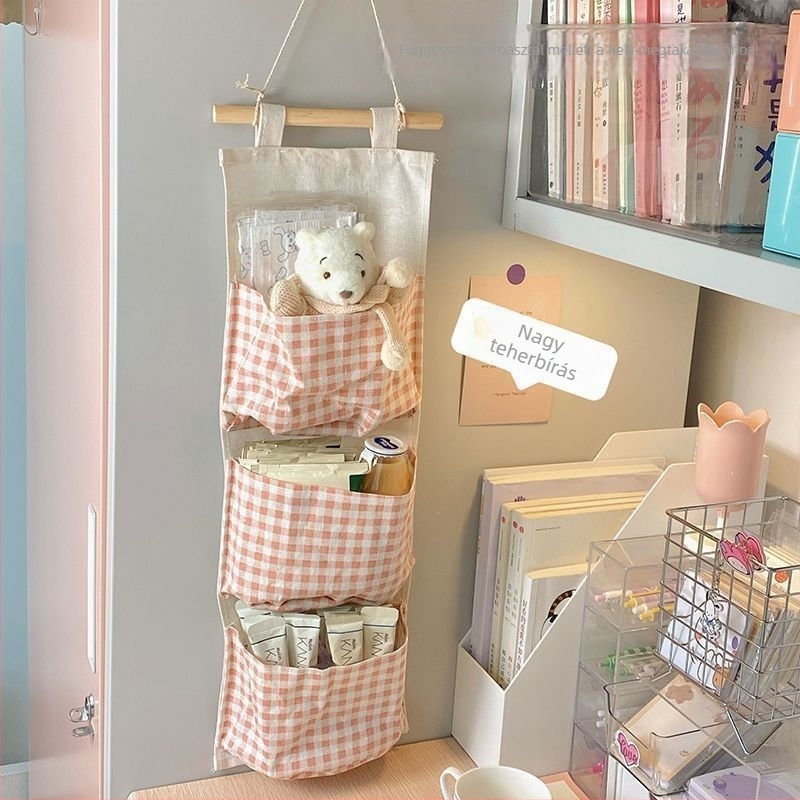 Egyetemi kollégiumi tároló akasztós táska, hengeres alak, falra szerelhető polccal, összecsukható, japán stílus