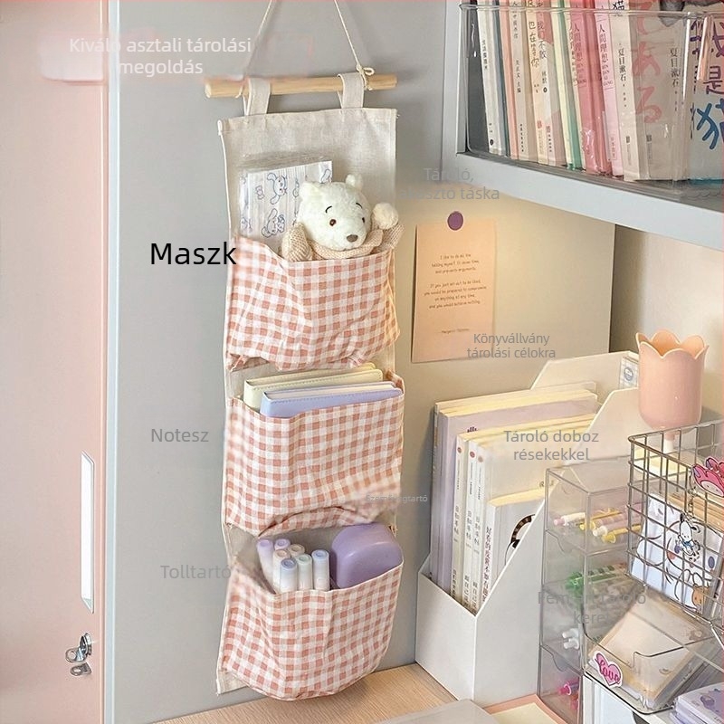 Egyetemi kollégiumi tároló akasztós táska, hengeres alak, falra szerelhető polccal, összecsukható, japán stílus