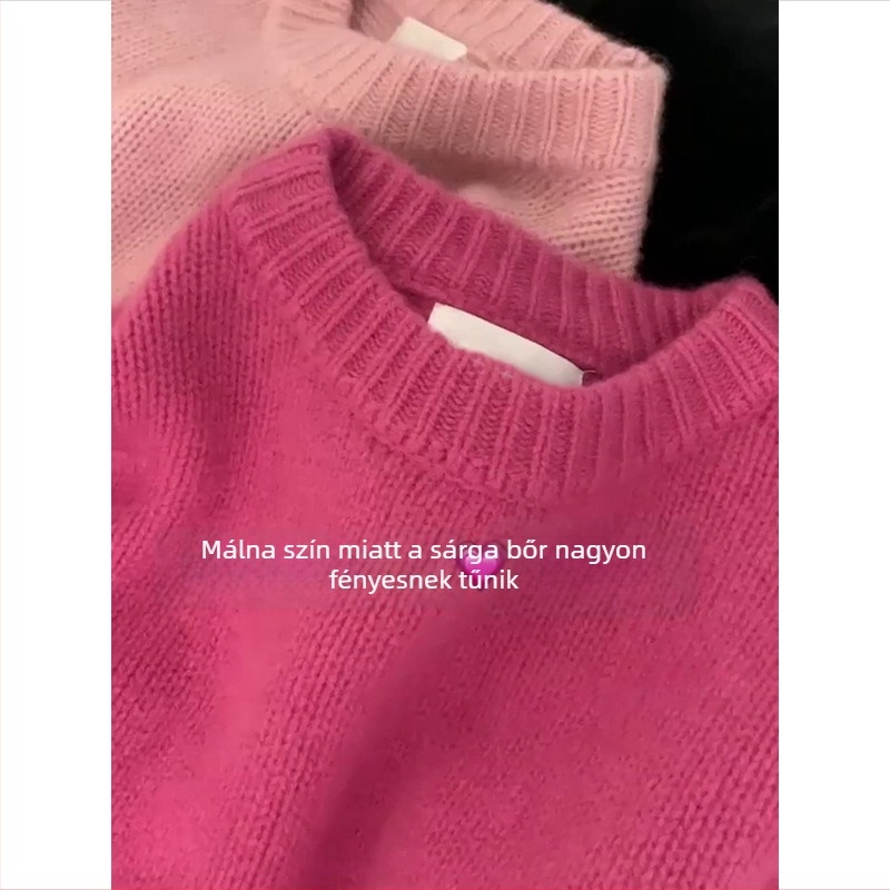 Női chenille kapucnis pulóver, vastag kötött felső, egyszínű