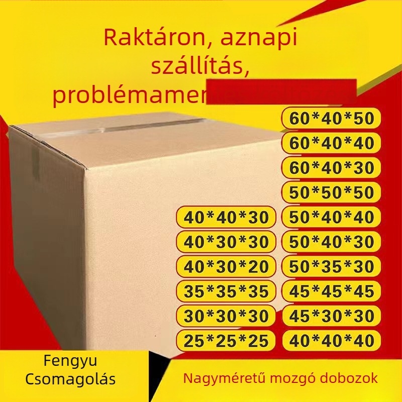 Öt rétegű költöztető karton, nagy méretű tároló doboz, rendkívül vastag és kemény.