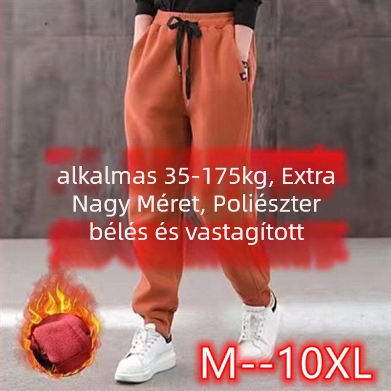 Női casual nadrág fleece-béléssel, haremszabás, vastag téli anyag, laza derék, mikro-elasztikusság