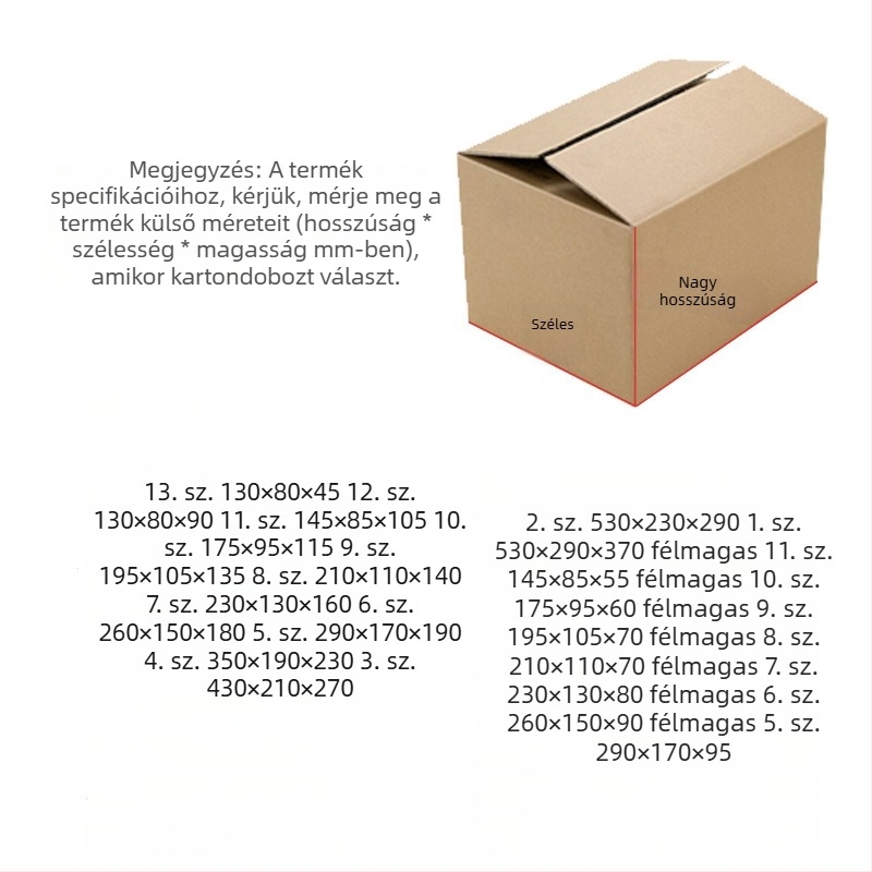 Extra kemény hajtogatható kartondoboz e-kereskedelmi csomagoláshoz, nyomtatás nélkül, 180 g/m², belső méretek 120x70x80 mm, külső méretek 130x80x90 mm