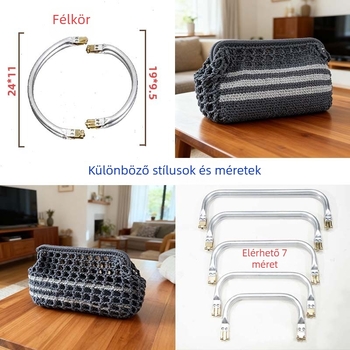 Leather Art Táska-keret Klip – Alumínium, DIY a Szövött Felhő Táskához, Utcai Stílus, 2024 Tél