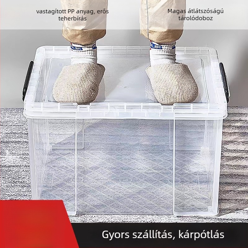 Tároló doboz, műanyag, japán stílus, többfunkciós, porálló, nedvességálló