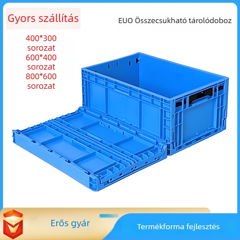 UGET EUO Összecsukható doboz 4628 – kék műanyag tárolódoboz autóalkatrészekhez, vastagított műanyag szállító‑tároló doboz