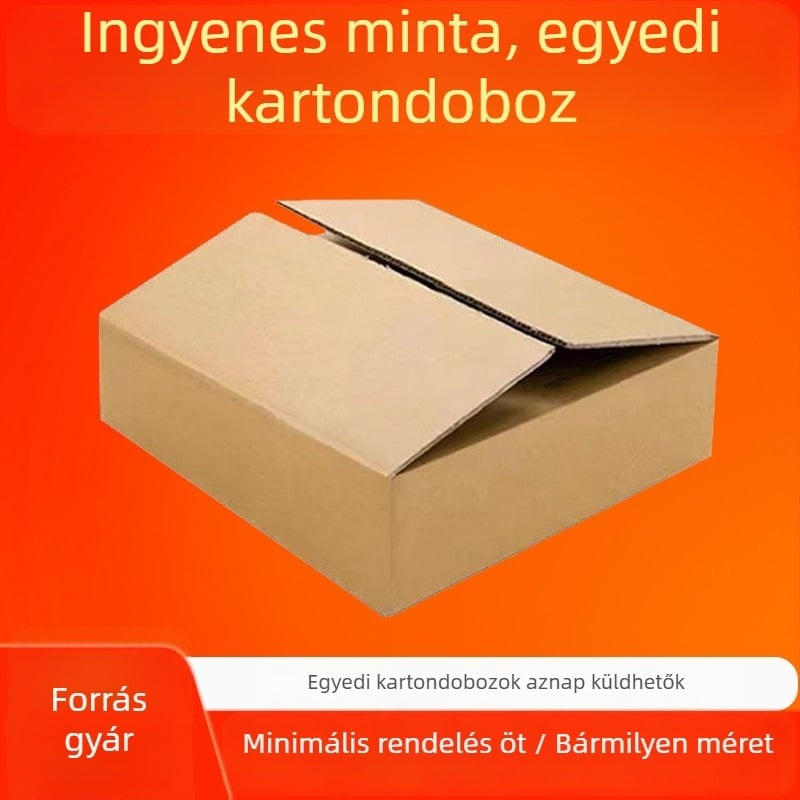 Lapos hullámkarton doboz, 3 mm vastagság, 250 gsm, egyedi nyomtatás, belső és külső méretek testreszabhatók