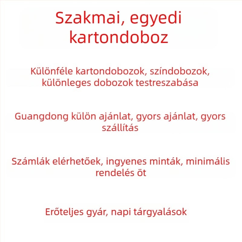 Lapos hullámkarton doboz, 3 mm vastagság, 250 gsm, egyedi nyomtatás, belső és külső méretek testreszabhatók