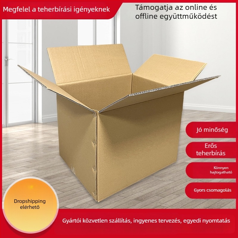 Öt rétegben megerősített költöztető doboz, hullámkarton, 6–7 mm vastagság, hagyományos sík doboz, 1 180 g, költöztetésre és logisztikai csomagolásra