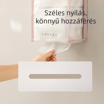 Függő papírzsepi tároló PVC-kocka formájú szervező, otthonra, kollégiumbe és fürdőszobába, vízálló
