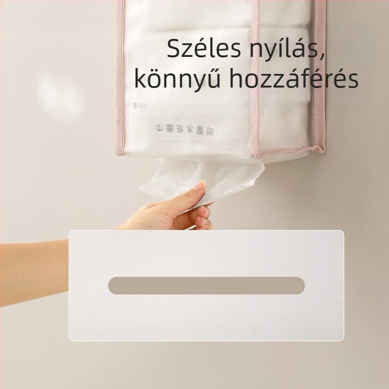 Függő papírzsepi tároló PVC-kocka formájú szervező, otthonra, kollégiumbe és fürdőszobába, vízálló