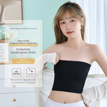 Női váll nélküli, seamless cső-top – nylon rib szövésű anyag, 95% nylon
