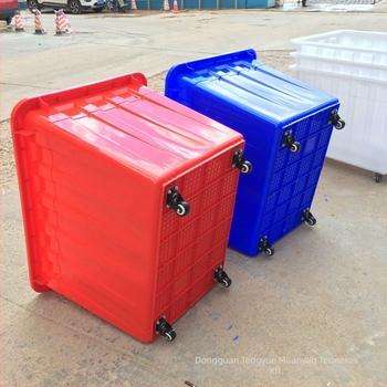 PE műanyag forgókosár kerékkel; falvastagság 5 mm; teherbírás 200 kg; egyszeres injekciós öntés; Teng Yue