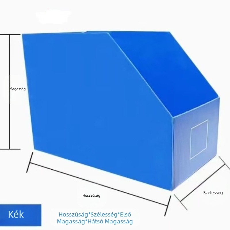 PP műanyag tároló doboz vastagított üreges panellel, ferde nyílású, alja csattal záródó, antistatikus opció elérhető, testreszabható