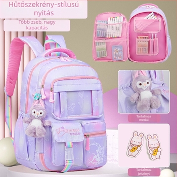 Lina gyerekek iskolatáskája lányoknak, nagy kapacitású, vízálló, ultra könnyű, gerinctámogatás, bővíthető