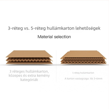 Egyedi csomagoló karton, összecsukható, ötszörös hulládkarton, vastagság 5 mm