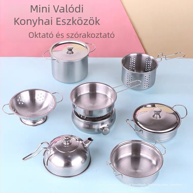 Konyhai játék‑szett – rozsdamentes acél, uniszex, 7–14 éveseknek, Hands-on interaktív játék