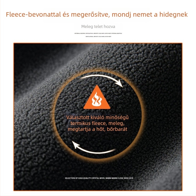 Férfiaknak készült vastag fleece-béléssel ellátott vízálló kültéri túranadrág (szélálló, téli)