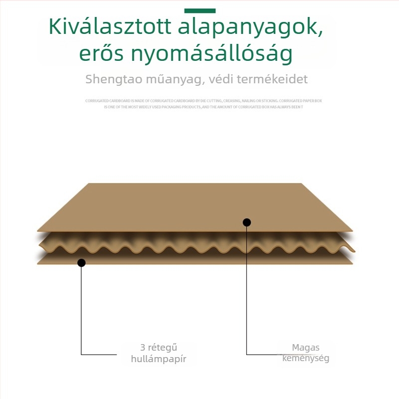 Háromrétegű hullámkarton üres doboz általános csomagoláshoz, 2,8 mm vastagság, standard modell