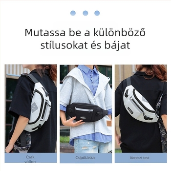Férfi deréktáska – utazási/stílus szabadidő, nylon anyag, poliészter bélés, csökkenti a terhet, 2025 nyár, mindennapi használatra