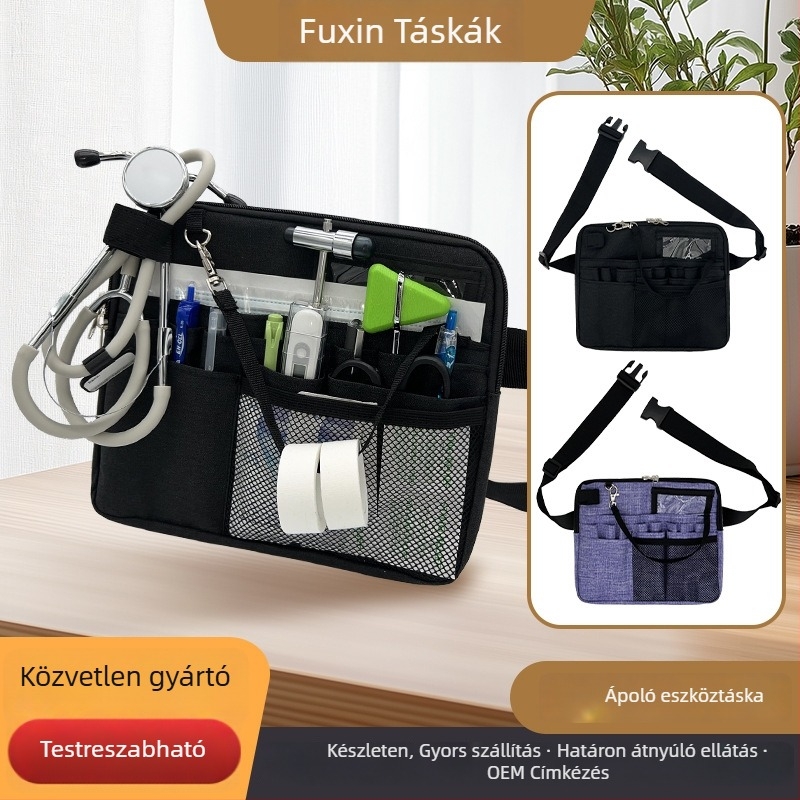Uniszex derékpántos táska egészségügyi kellékekhez, 600D nylon, városi minimalist stílus, 210D bélés