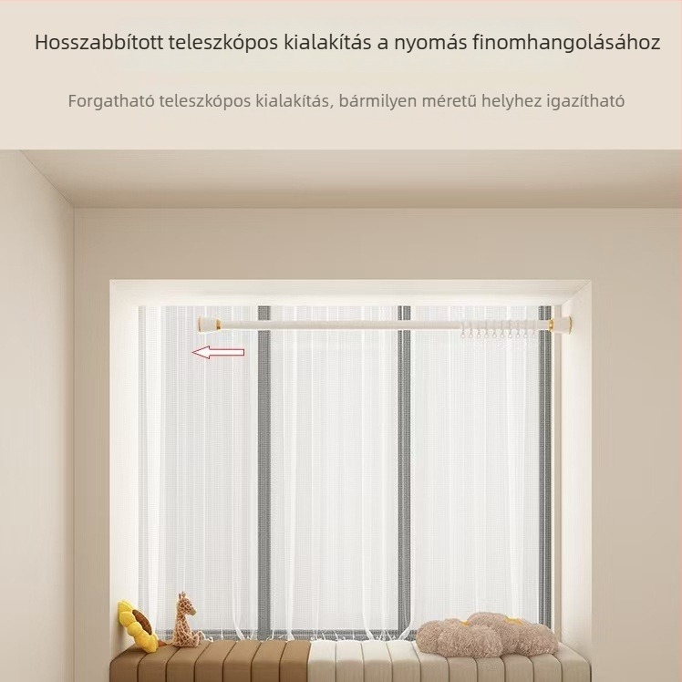 Fúrás nélküli teleszkópos ruharúd — állítható, kinyúló, modern minimalista stílus, román stílusú