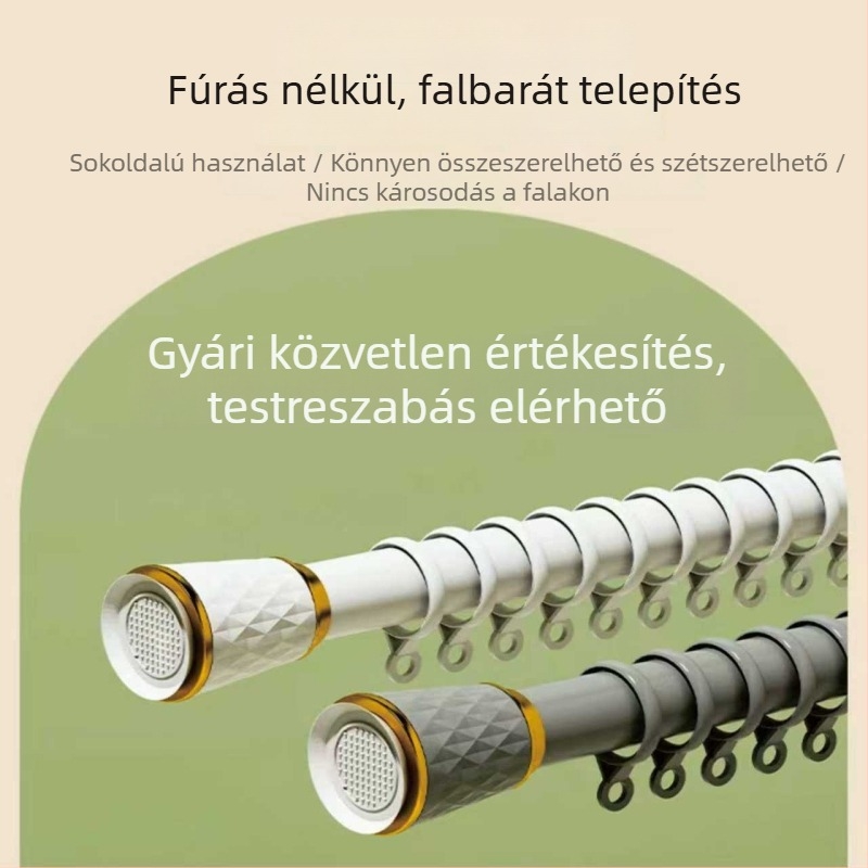 Fúrás nélküli teleszkópos ruharúd — állítható, kinyúló, modern minimalista stílus, román stílusú