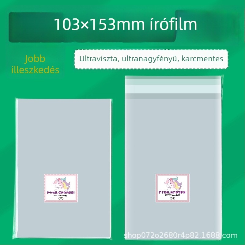 Polaroid fotók és kártyák számára készült, kiváló átlátszóságú védőfólia, képeslap-tároló zseb, kijelző zseb, több méretben