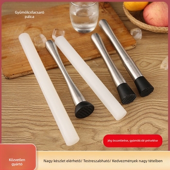 Jégkalapács készlet koktélokhoz – rozsdamentes acél fogantyúval, PC kalapács és PP citromkalapács, 2 részes bárkészlet