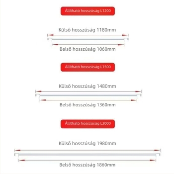 Teleszkópos ruhaszárító rúd, modell 985, anyag: selyem virág mintázat, stílus: univerzális