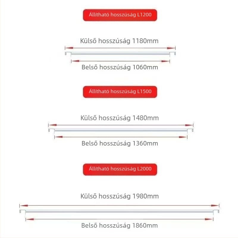 Teleszkópos ruhaszárító rúd, modell 985, anyag: selyem virág mintázat, stílus: univerzális