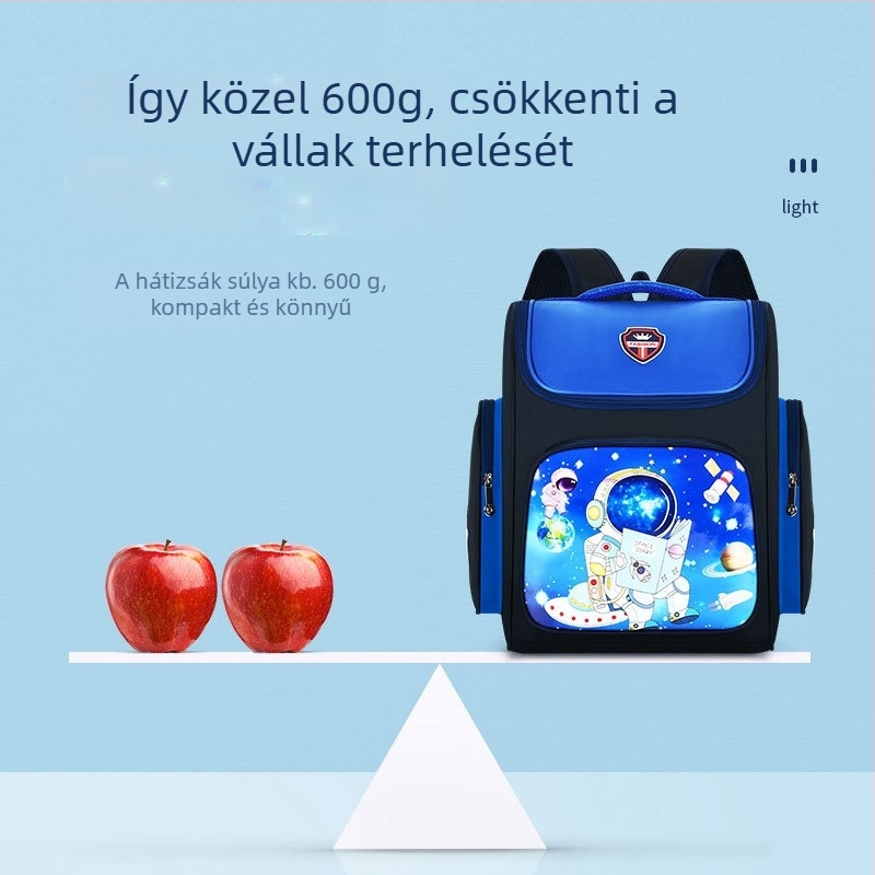 Első osztályos iskolai hátizsák animációs mintával, nylon anyagból, 20–35 literes kapacitással, cipzáras zárás, dupla vállpántok