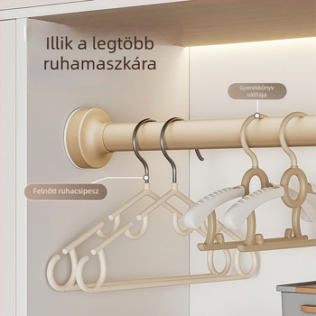 Gardrób teleszkópos ruharúd — fúrás nélkül, szénacél, modern minimalista stílus, erkélyen szárítás