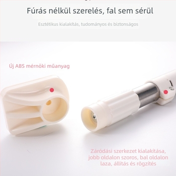 Mingzhe rozsdamentes acél teleszkópos ruhaszárító rúd, fúrás nélkül, erkélyre, modern minimalista stílus