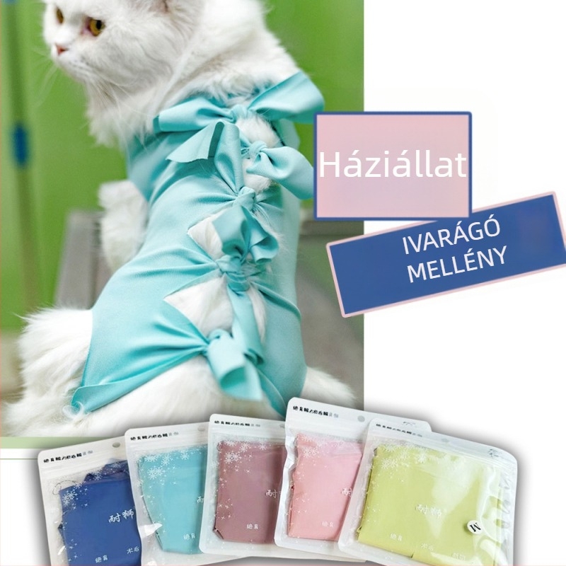 Műtét utáni ruházat macskák és kutyák számára – harapás és nyalogatás elleni védelem, pamut, PAWLUX, szabadidős stílus