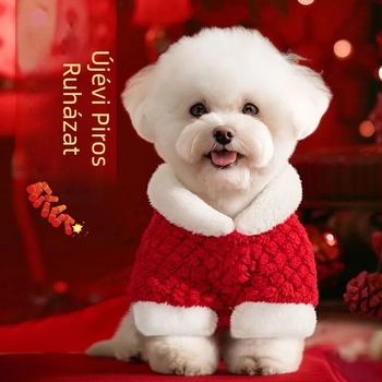 Téli kutyaruha fleece-béléssel, laza sling stílusban, Bichon Frisé és Schnauzer számára