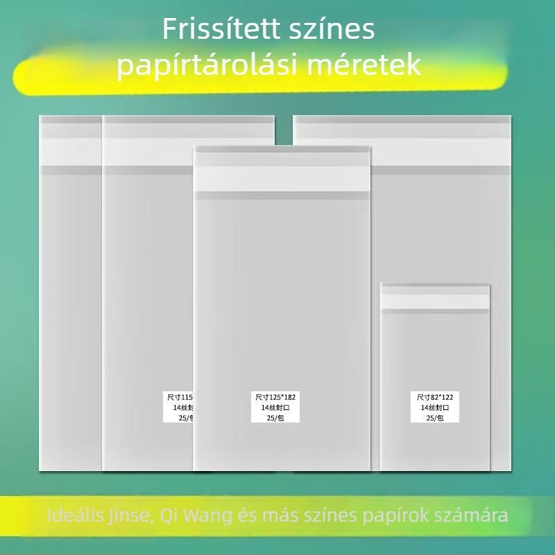 Postcard öntapadós tasak, OPP műanyag, Card Protection márka, ajándékcsomagoláshoz, zárási hossz 10–30 cm