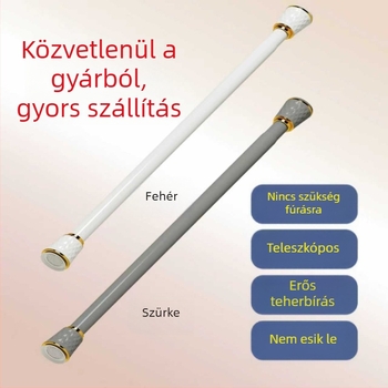 Fúrás nélküli teleszkópos rúd – multifunkcionális ruhásszekrény- és függönyrúd, konyha, erkély, hálószoba, fürdőszoba