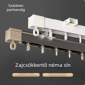 Deyu ZL20 csendes függönycsatorna, vastagított alumíniumötvözet, fehér felső szerelésű dupla sín, oldalsó csúszó sín és római rúd
