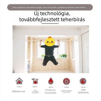 Fúrás nélküli, teleszkópos függönyrúdszett hálószobához, római stílusú rúd; teljes készlet ruhaszárítórúddal és zuhanyfüggönyrúddal