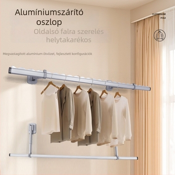 Brother lou alumíniumötvözetből készült falra szerelhető ruhaszárító rúd – modern és minimalist dizájn, 2024-ben megjelent