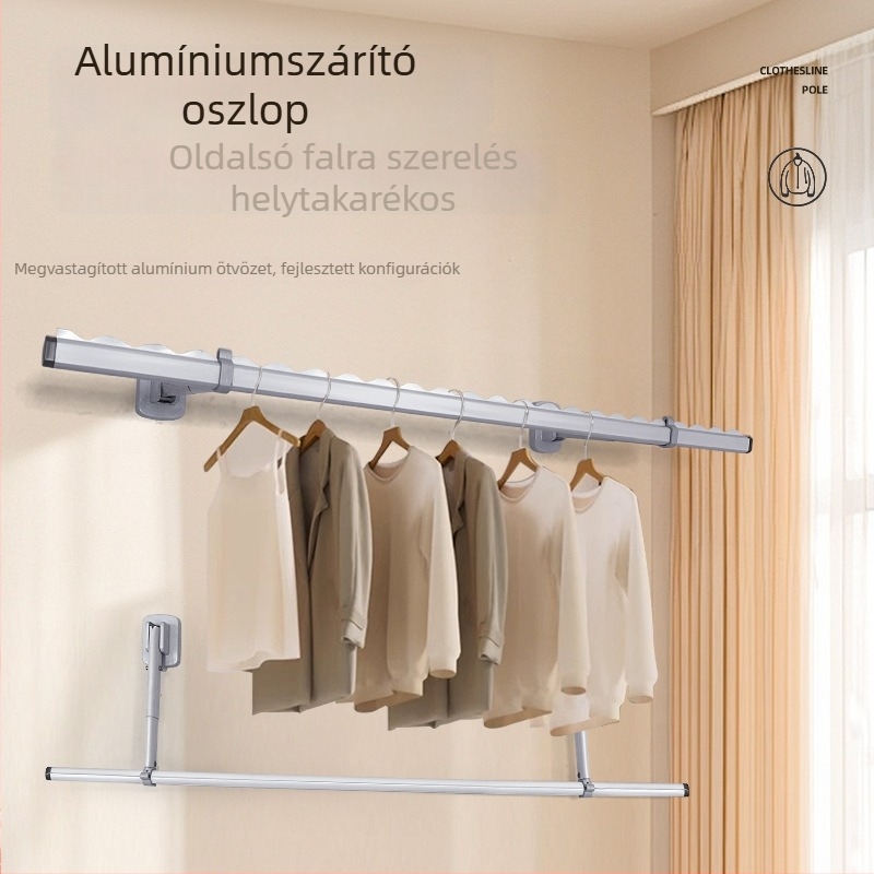 Brother lou alumíniumötvözetből készült falra szerelhető ruhaszárító rúd – modern és minimalist dizájn, 2024-ben megjelent