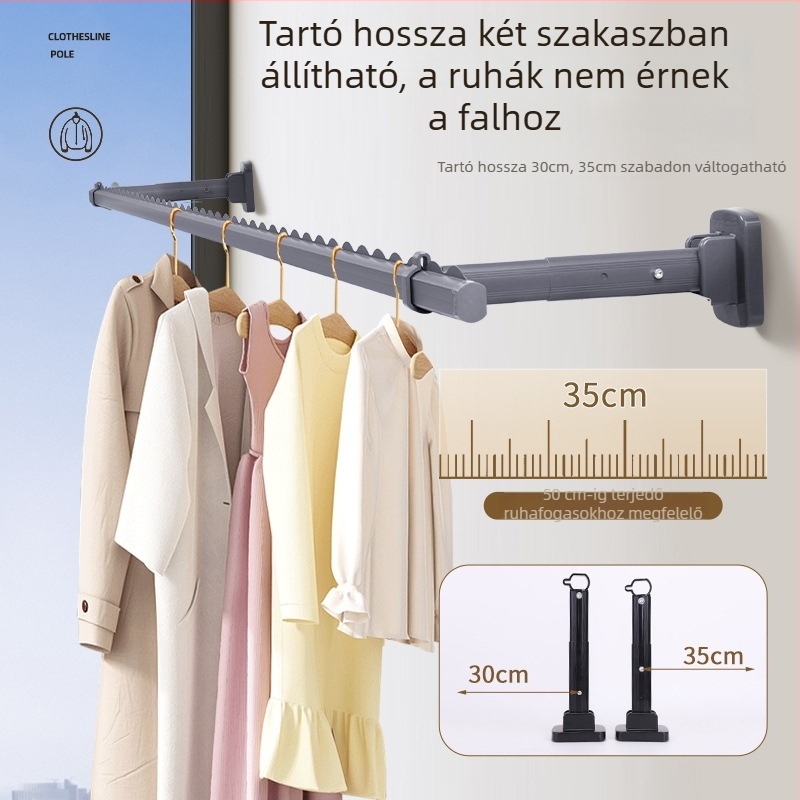 Brother lou alumíniumötvözetből készült falra szerelhető ruhaszárító rúd – modern és minimalist dizájn, 2024-ben megjelent