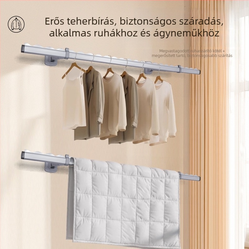 Brother lou alumíniumötvözetből készült falra szerelhető ruhaszárító rúd – modern és minimalist dizájn, 2024-ben megjelent