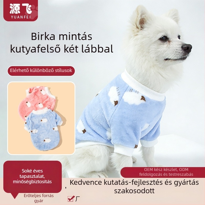 Kutyakabát kapucnival korall plüss anyagból, aranyos stílus, SDZ109-129, Yuanfei márka