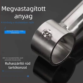 Rozsdamentes acél ruhaszárító rúd, fix felső szerelésű erkélyre, beltéri és erkélyes ruhaszárításra